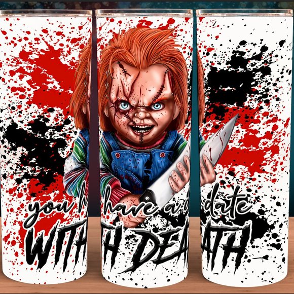 Chucky You have a Date with Death Child's Play Horror Cup Mug Tumbler - Picture 1 of 1